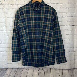 Pendleton Somerset Shirt Mens Medium Blue Green Button Up Long Sleeve Flannel